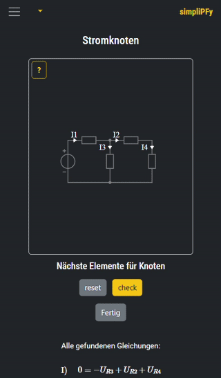 select currents at nodes